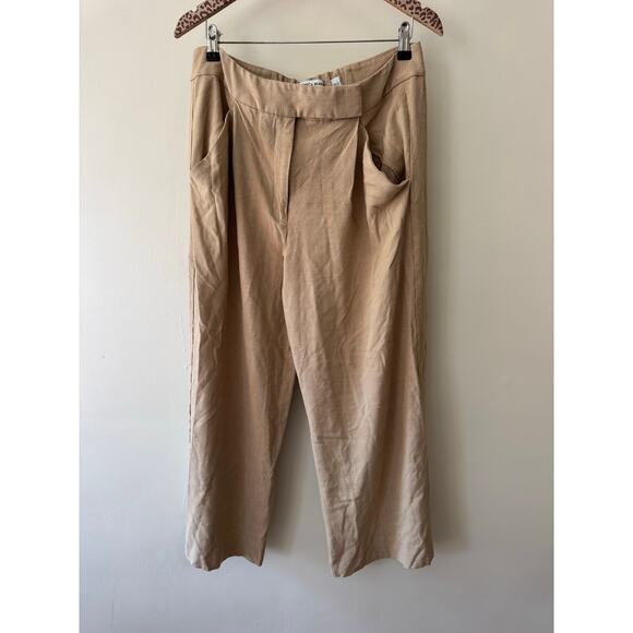 VERONICA BEARD Marbeau Wide-Leg Pants in Stone Khaki Size 14 - Picture 4 of 9